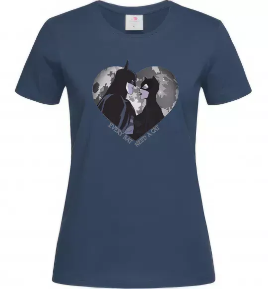 Женская футболка Every bat need a cat Темно-синий фото