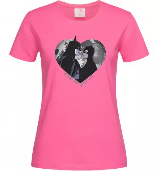 Женская футболка Every bat need a cat Ярко-розовый фото