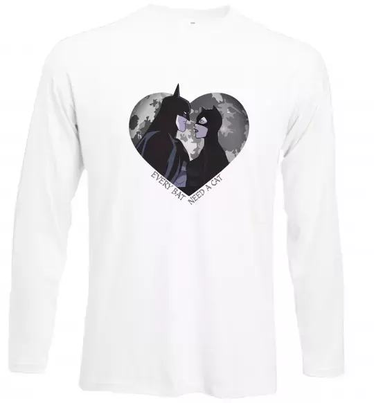 Лонгслив Every bat need a cat Белый фото
