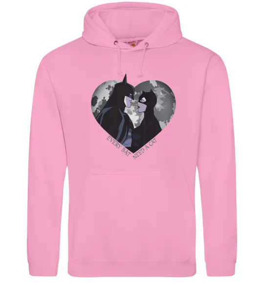 Мужская толстовка (худи) Every bat need a cat Розовый фото