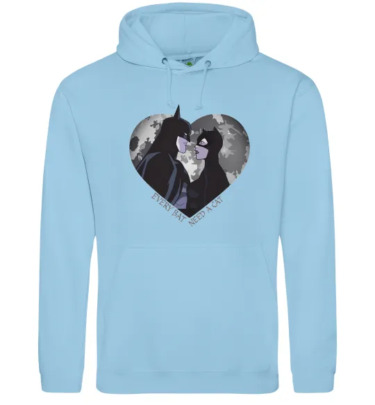 Мужская толстовка (худи) Every bat need a cat Голубой фото