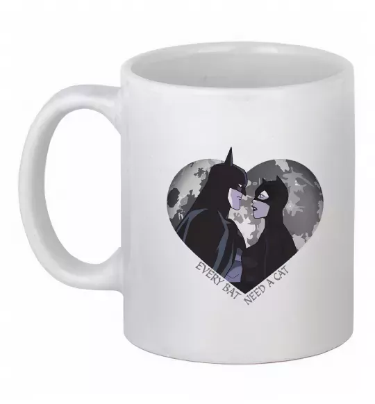 Чашка керамическая Every bat need a cat Белый фото