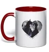 Чашка з кольоровою ручкою Every bat need a cat Червоний фото