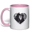 Чашка з кольоровою ручкою Every bat need a cat Ніжно рожевий фото