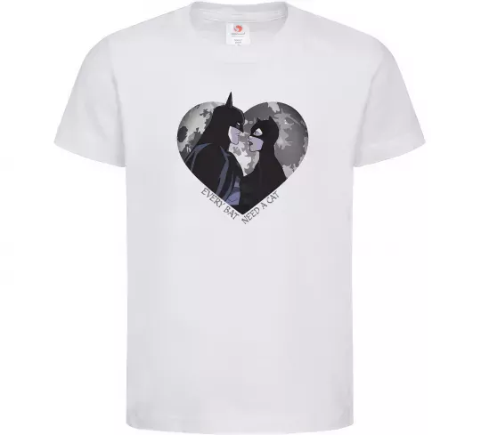 Дитяча футболка Every bat need a cat Білий фото