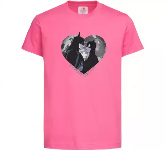 Дитяча футболка Every bat need a cat Яскраво-рожевий фото