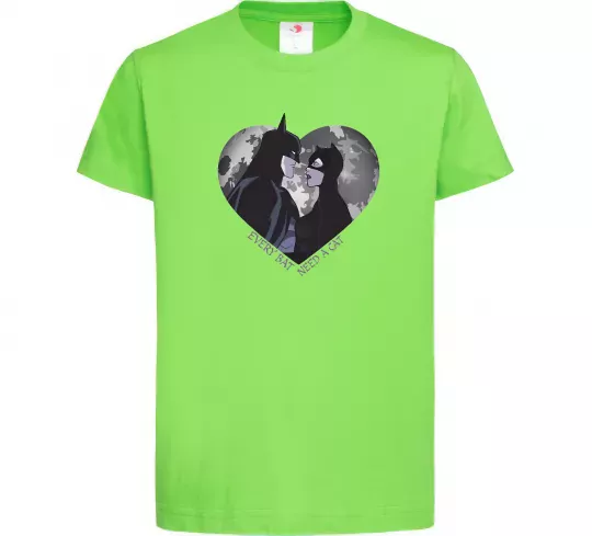 Дитяча футболка Every bat need a cat Лаймовий фото