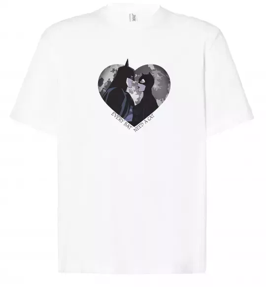 Футболка Оверсайз Every bat need a cat Белый фото