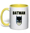 Чашка с цветной ручкой Batman head Солнечно желтый фото