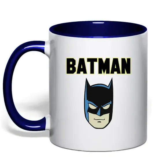 Чашка с цветной ручкой Batman head Глубокий темно-синий фото
