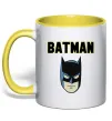 Чашка з кольоровою ручкою Batman head Лимонний фото