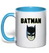 Чашка с цветной ручкой Batman head Голубой фото