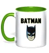 Чашка с цветной ручкой Batman head Зеленый фото