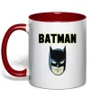 Чашка с цветной ручкой Batman head Красный фото