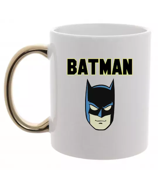Чашка с цветной ручкой Batman head Золото фото