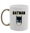Чашка с цветной ручкой Batman head Золото фото