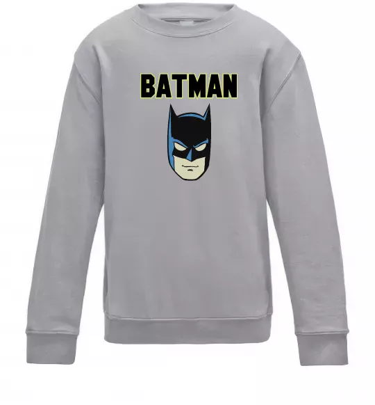 Детский Свитшот Batman head Серый меланж фото