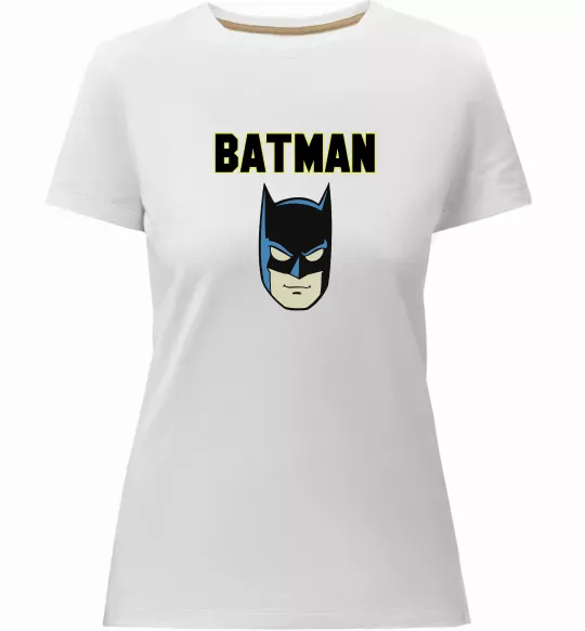 Женская премиум футболка Batman head Белый фото