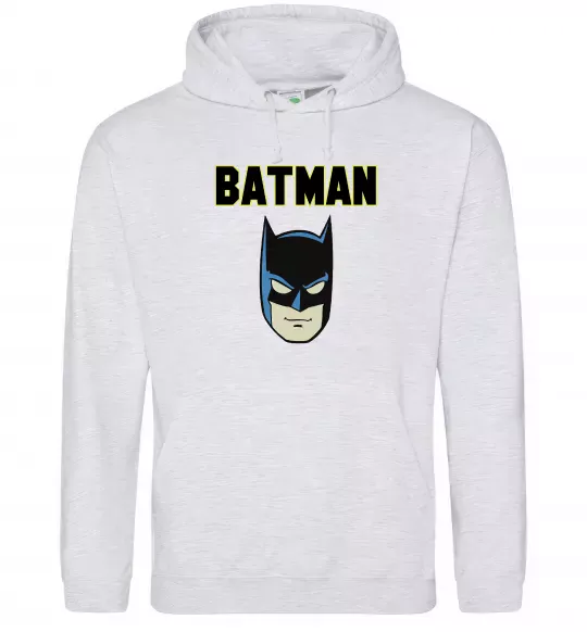 Мужская толстовка (худи) Batman head Серый меланж фото