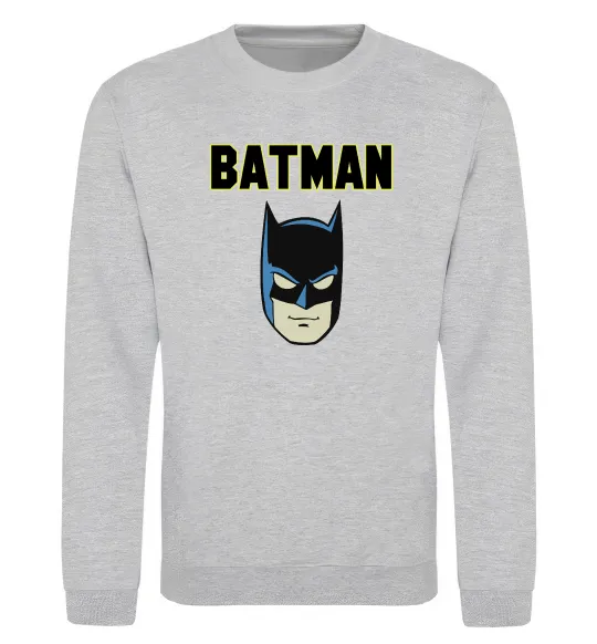 Свитшот Batman head Серый меланж фото