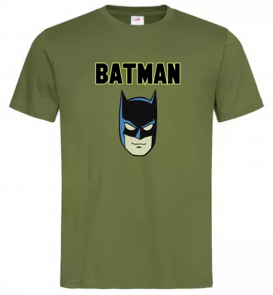 Мужская футболка Batman head Оливковый фото