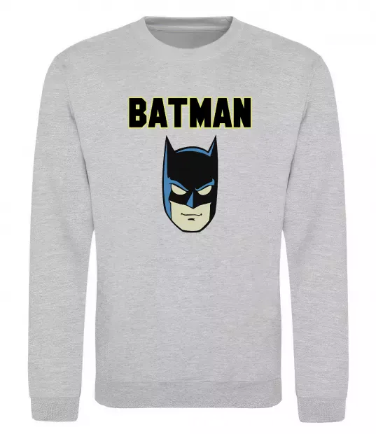 Світшот Batman head Сірий меланж фото