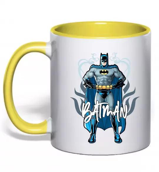Чашка с цветной ручкой Batman повний зріст Солнечно желтый фото