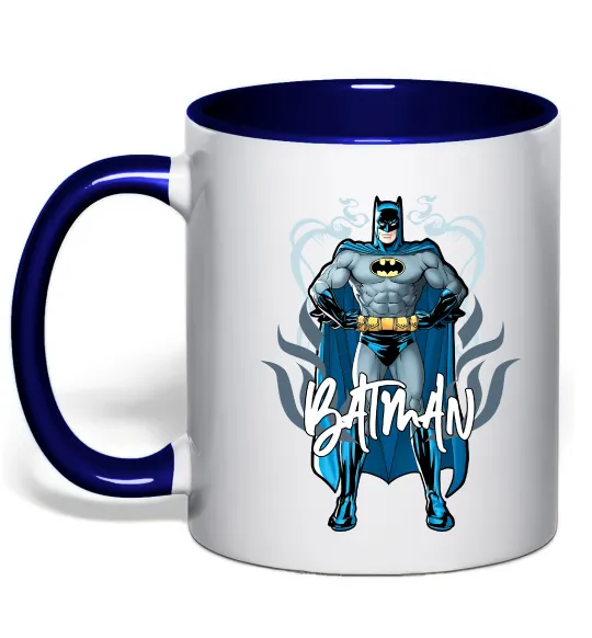 Чашка с цветной ручкой Batman повний зріст Глубокий темно-синий фото