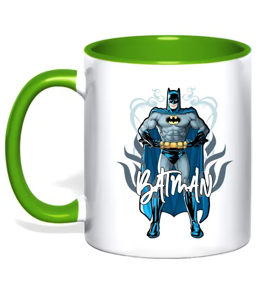 Чашка с цветной ручкой Batman повний зріст Лаймовый фото