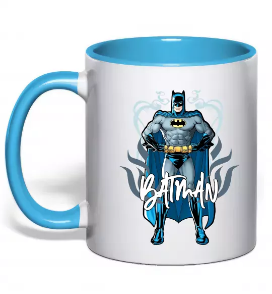 Чашка с цветной ручкой Batman повний зріст Голубой фото