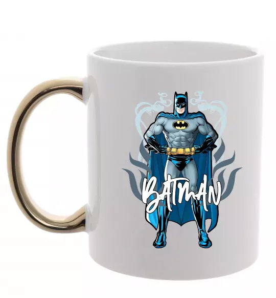 Чашка с цветной ручкой Batman повний зріст Золото фото