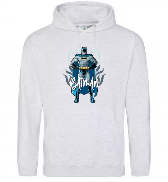 Мужская толстовка (худи) Batman повний зріст Серый меланж фото