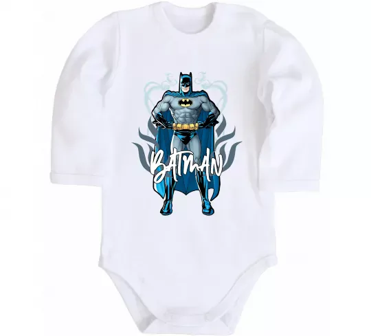 Дитячий бодік Batman повний зріст Білий фото