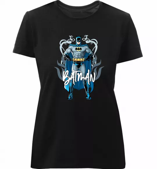 Женская премиум футболка Batman повний зріст Черный фото