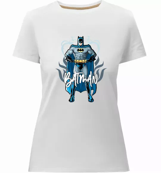 Женская премиум футболка Batman повний зріст Белый фото