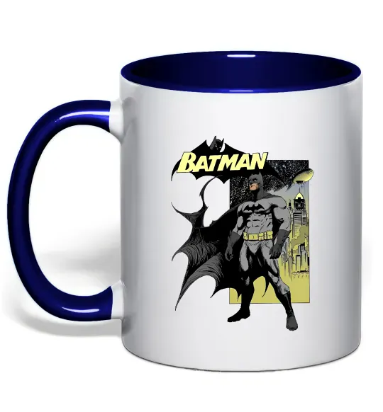 Чашка с цветной ручкой Комікс Бетмен Глубокий темно-синий фото