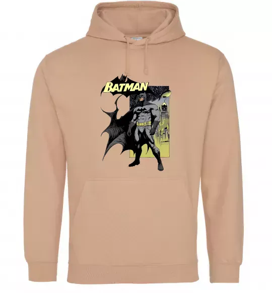 Мужская толстовка (худи) Комікс Бетмен Песочный фото