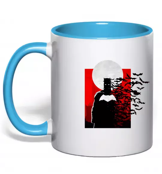 Чашка с цветной ручкой Batman кажани Голубой фото