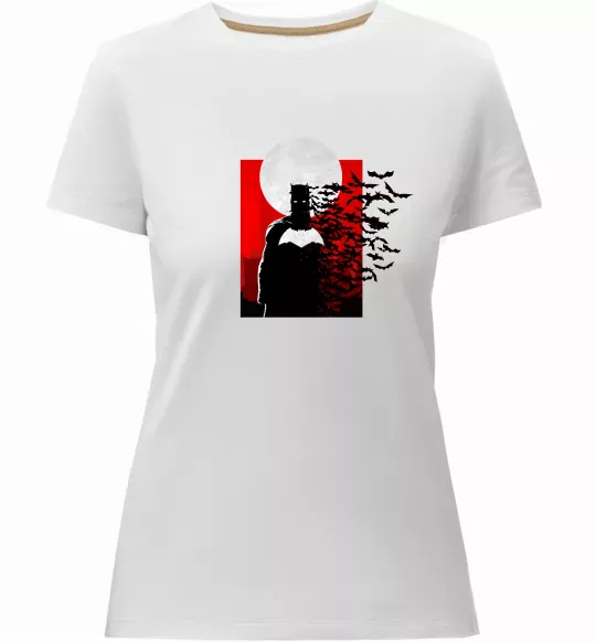 Женская премиум футболка Batman кажани Белый фото