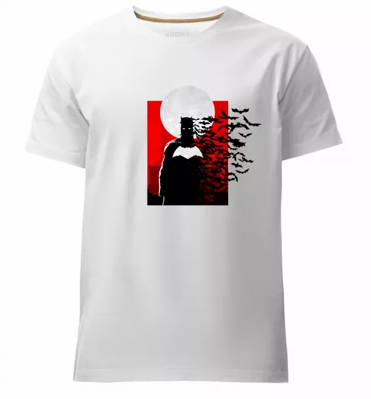 Мужская премиум футболка Batman кажани Белый фото