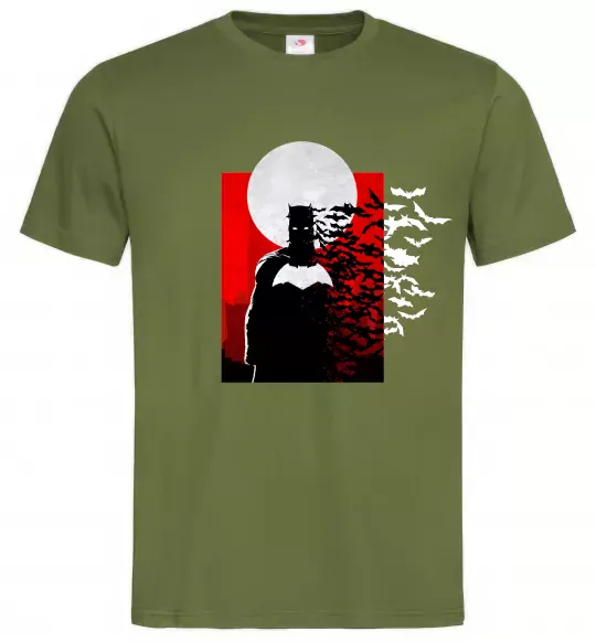 Мужская футболка Batman кажани Оливковый фото