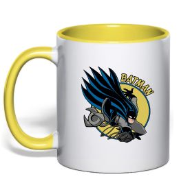 Чашка с цветной ручкой Бетмен в стрибку