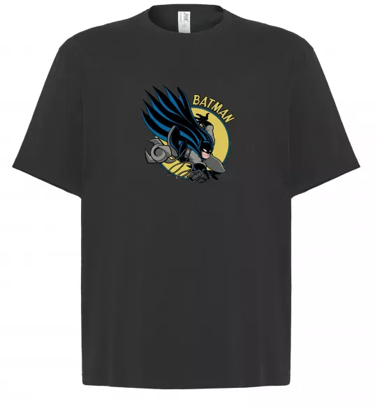 Футболка Оверсайз Бетмен в стрибку Чорний фото