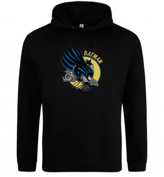 Мужская толстовка (худи) Бетмен в стрибку Черный фото