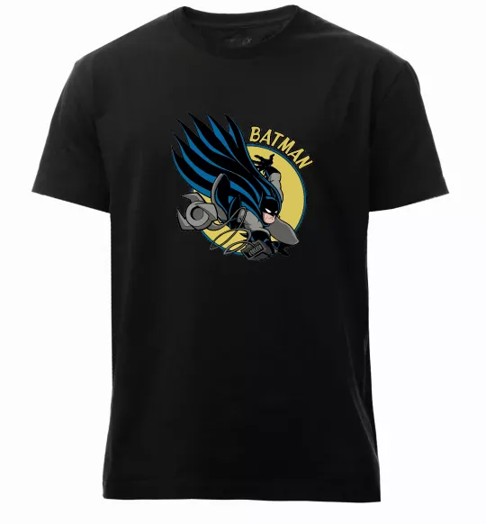 Чоловіча преміум футболка Бетмен в стрибку Чорний фото
