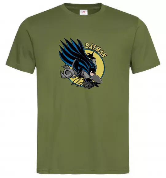 Чоловіча футболка Бетмен в стрибку Оливковий фото