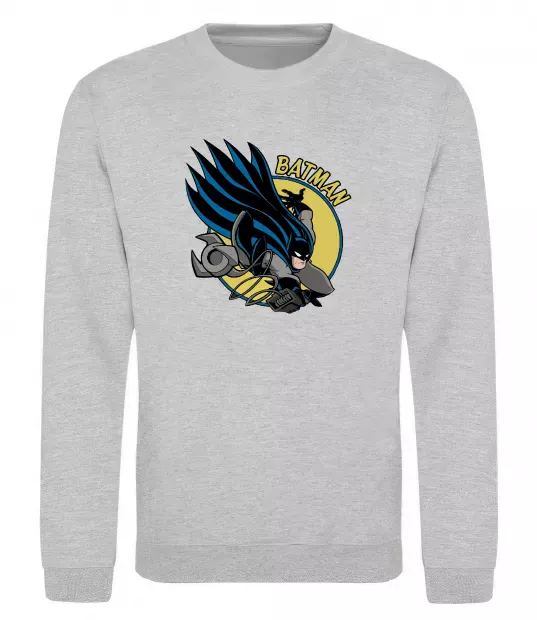 Свитшот Бетмен в стрибку Серый меланж фото