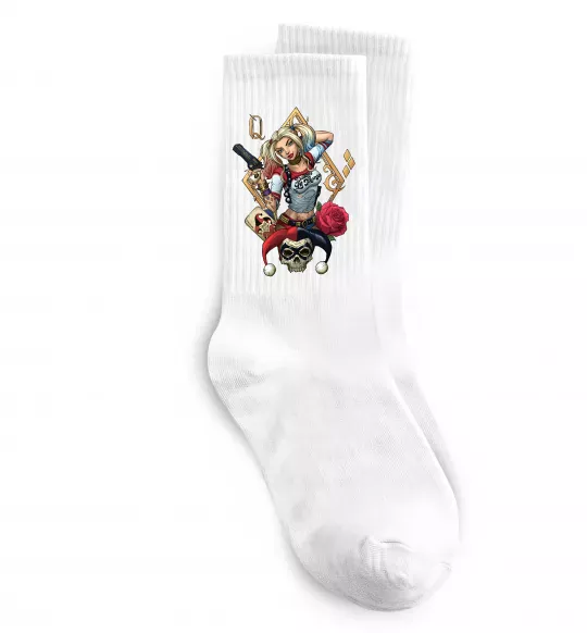 Носки Харлі Квін карта Белый фото