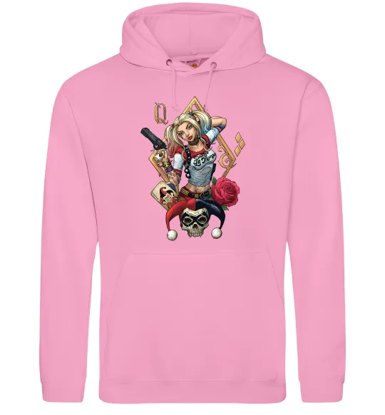 Чоловіча толстовка (худі) Харлі Квін карта Рожевий фото