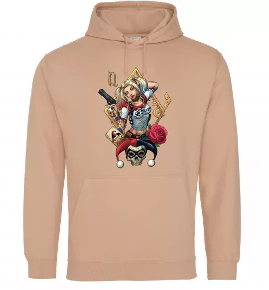 Мужская толстовка (худи) Харлі Квін карта Песочный фото